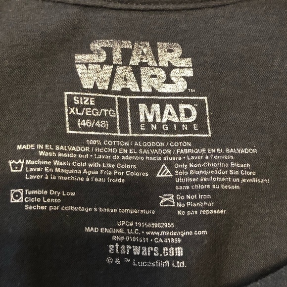 STAR Wars Black Wanted Tee Mad Engine Mens Size XL 100% Cotton - Picture 4 of 4